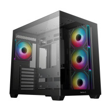 DeepCool CG530 4F ATX Computer Case, 4x 120mm Pre-Installed aRGB Fans, Up to 360mm Radiator & Up to 10x Max Fan Support, ABS + SPCC + Tempered Glass materials, Black | R-CG530-BKADA4-G-1